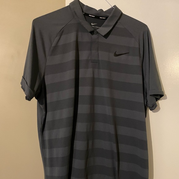 Nike Other - Nike Golf Grey/Dark Grey Striped Performance Polo